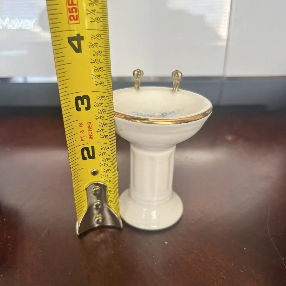 Dollhouse Miniatures Bathroom Porcelain Sink Vintage